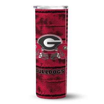 customized georgia bulldogs chevron patch red skinny tumbler best selling.webp