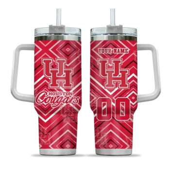 customized houston cougars bold diamonds red curved tumbler best selling.webp