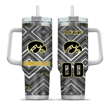 customized iowa hawkeyes bold diamonds black curved tumbler best selling.webp
