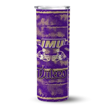 customized james madison dukes chevron patch purple skinny tumbler best selling.webp
