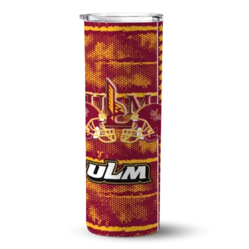 customized louisiana monroe warhawks chevron patch red skinny tumbler best selling.webp