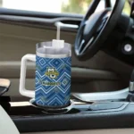 customized marquette golden eagles bold diamonds blue curved tumbler best selling.webp