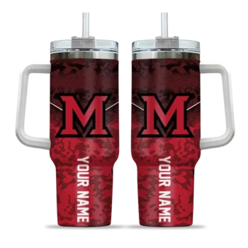 customized miami redhawks chevron stripe red curved tumbler best selling.webp