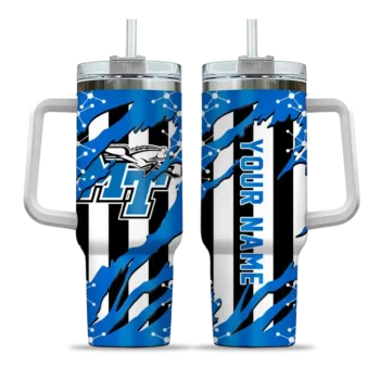 customized middle tennessee blue raiders claw cut blue black curved tumbler best selling.webp