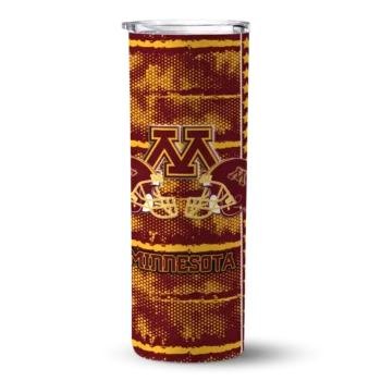 customized minnesota golden gophers chevron patch maroon skinny tumbler best selling.webp