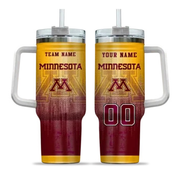 customized minnesota golden gophers gradient dots maroon curved tumbler best selling.webp