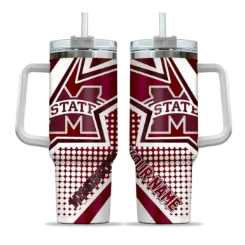 customized mississippi state bulldogs arrow burst maroon curved tumbler best selling.webp