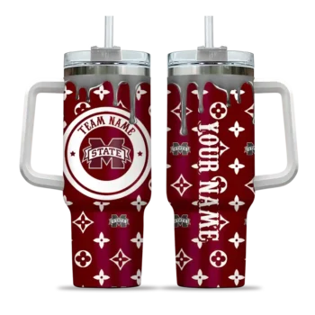 customized mississippi state bulldogs bullseye drips maroon curved tumbler best selling.webp