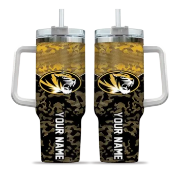 customized missouri tigers chevron stripe black curved tumbler best selling.webp