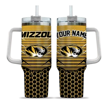 customized missouri tigers hex texture black curved tumbler best selling.webp