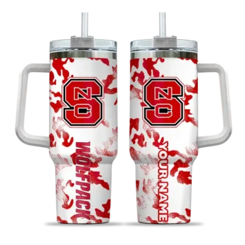 customized nc state wolfpack camo mashup red white curved tumbler best selling.webp
