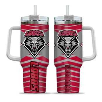 customized new mexico lobos chevron layers red curved tumbler best selling.webp
