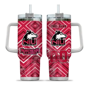 customized northern illinois huskies bold diamonds red curved tumbler best selling.webp
