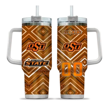 customized oklahoma state cowboys bold diamonds orange curved tumbler best selling.webp