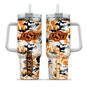 customized oklahoma state cowboys camo mashup orange white curved tumbler best selling.webp