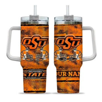 customized oklahoma state cowboys honey streaks orange curved tumbler best selling.webp