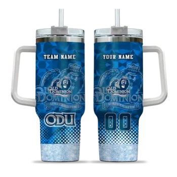 customized old dominion monarchs geometric prism blue curved tumbler best selling.webp