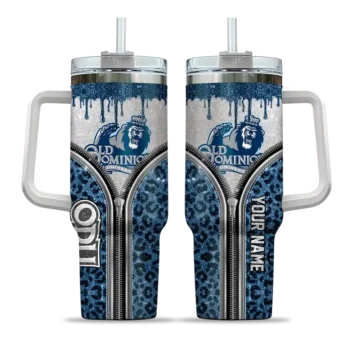 customized old dominion monarchs leopard zipper blue curved tumbler best selling.webp