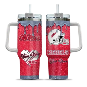 customized ole miss rebels heart helmet motif red curved tumbler best selling.webp