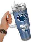 customized penn state nittany lions heart helmet motif blue curved tumbler best selling.webp