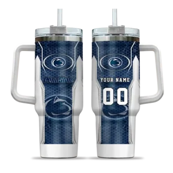 customized penn state nittany lions hexagon armor blue curved tumbler best selling.webp