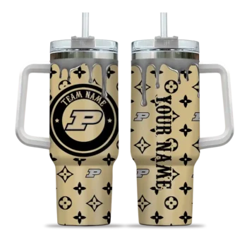 customized purdue boilermakers bullseye drips gold curved tumbler best selling.webp