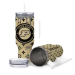 customized purdue boilermakers bullseye drips gold curved tumbler best selling.webp