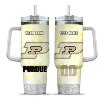 customized purdue boilermakers geometric prism gold curved tumbler best selling.webp
