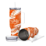 customized sam houston bearkats abstract paths orange curved tumbler best selling.webp