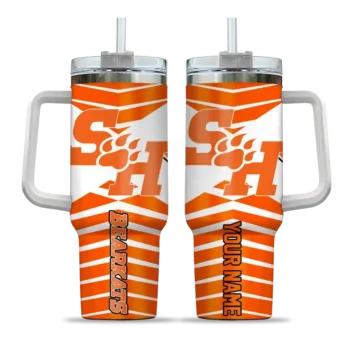 customized sam houston bearkats chevron layers orange curved tumbler best selling.webp