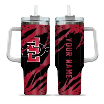 customized san diego state aztecs claw cut red black curved tumbler best selling.webp