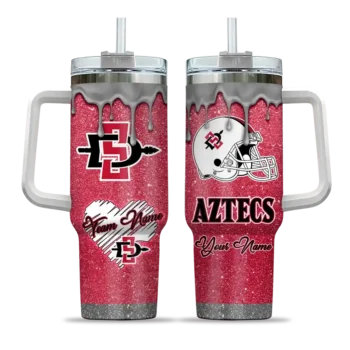 customized san diego state aztecs heart helmet motif red curved tumbler best selling.webp