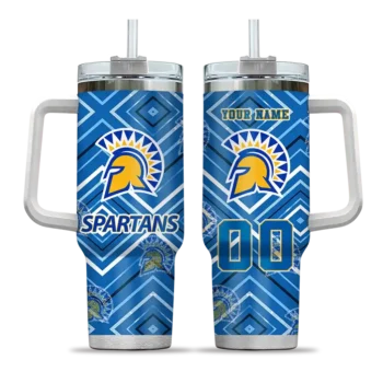 customized san jose state spartans bold diamonds blue curved tumbler best selling.webp