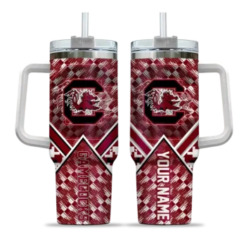 customized south carolina gamecocks chevron angle garnet curved tumbler best selling.webp