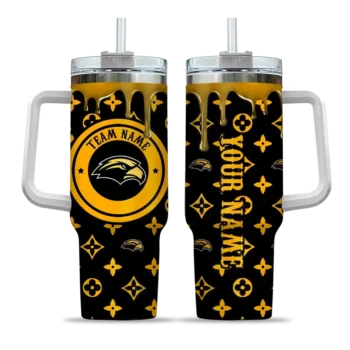 customized southern miss golden eagles bullseye drips black curved tumbler best selling.webp