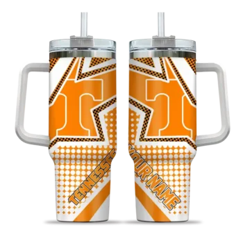 customized tennessee volunteers arrow burst orange curved tumbler best selling.webp