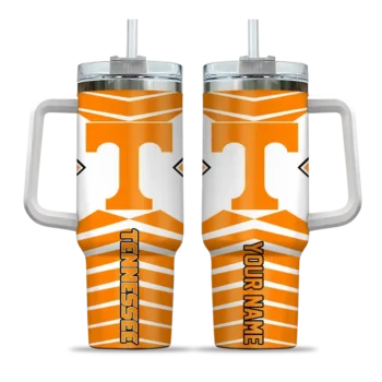 customized tennessee volunteers chevron layers orange curved tumbler best selling.webp