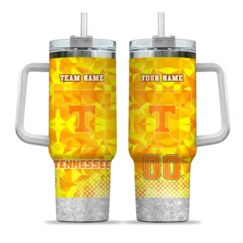 customized tennessee volunteers geometric prism orange curved tumbler best selling.webp