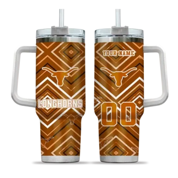 customized texas longhorns bold diamonds orange curved tumbler best selling.webp