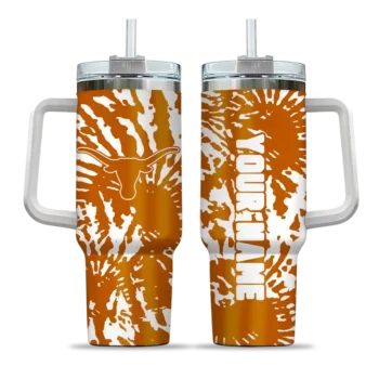 customized texas longhorns burst swirl orange curved tumbler best selling.webp