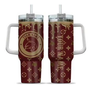 customized texas state bobcats bullseye drips maroon curved tumbler best selling.webp