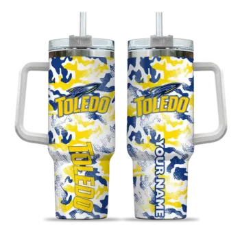 customized toledo rockets camo mashup blue white curved tumbler best selling.webp
