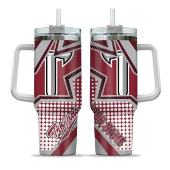 customized troy trojans arrow burst red curved tumbler best selling.webp