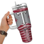 customized troy trojans chevron layers red curved tumbler best selling.webp