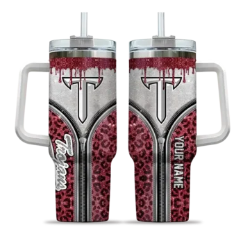 customized troy trojans leopard zipper red curved tumbler best selling.webp