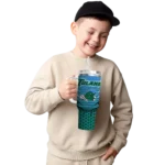 customized tulane green wave hex texture green curved tumbler best selling.webp