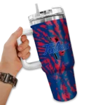 customized tulsa golden hurricane burst swirl blue curved tumbler best selling.webp