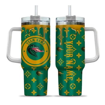 customized uab blazers bullseye drips green curved tumbler best selling.webp