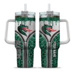 customized uab blazers leopard zipper green curved tumbler best selling.webp