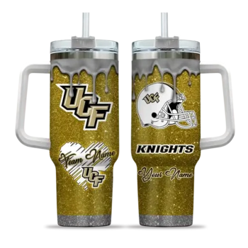 customized ucf knights heart helmet motif gold curved tumbler best selling.webp